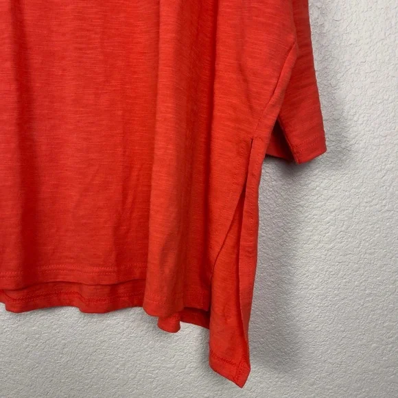 MERSEA Catalina Slub Tee Orange Red Oversized French Tuck Side Slit One Size - Picture 9 of 13